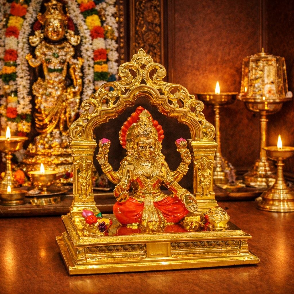 Goddess Lakshmi Idol Closeup